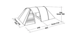 Easy Camp Galaxy 400 Gold Red Tunneltent - 4 Personen -Camping Verkoopwinkel 120355 galaxy 400 gold red drawing perspective2