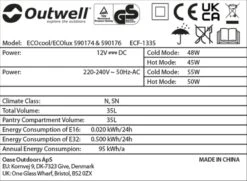 Outwell Ecocool Elektrische Koelbox - 35 Liter - Donkergrijs -Camping Verkoopwinkel 1389 1900 ecocool grijs 6