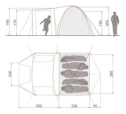 Vaude Campo Casa XT Koepeltent - 3/4 Persoons -Camping Verkoopwinkel 14229 g