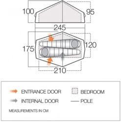 Vango F10 Helium UL 2 Ultralichte Trekking Tunneltent - 1/2 Persoons - Groen -Camping Verkoopwinkel 1900 1783 f10 helium ul 2 1