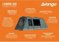 Vango Lismore 450 Tunneltent - 4 Persoons - Groen -Camping Verkoopwinkel 1900 1783 lismore 450 package 3