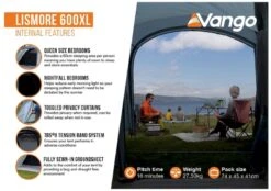 Vango Lismore 600XL Tunneltent - 5 Persoons - Groen -Camping Verkoopwinkel 1900 1783 lismore 600xl package 3