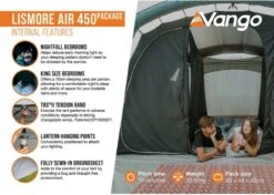 Vango Lismore Air 450 Opblaasbare Tunneltent - 4 Persoons - Groen -Camping Verkoopwinkel 1900 1783 lismore air 450 package 4