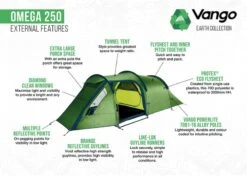 Vango Omega 250 Tunneltent - 2 Persoons - Groen -Camping Verkoopwinkel 1900 1783 omega 250 7