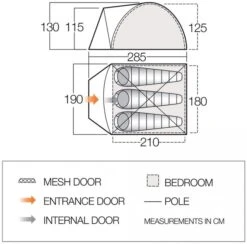 Vango Tay 300 Koepeltent - 3 Persoons - Groen -Camping Verkoopwinkel 1900 1783 tay 300 2