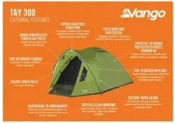 Vango Tay 300 Koepeltent - 3 Persoons - Groen -Camping Verkoopwinkel 1900 1783 tay 300 3