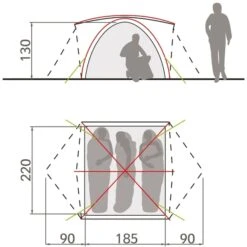 Vaude Campo Grande Koepeltent - 3-4 Persoons - Groen -Camping Verkoopwinkel 1900 1883 14225 g 5