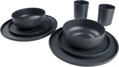 Bo-Camp Patom Melamine Serviesset - 16-delig - Antraciet -Camping Verkoopwinkel 679 1200 6181462 02