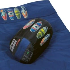 Polydaun Beach House Junior Kinderslaapzak - Surfbord 7 Polydaun Beach House Junior Kinderslaapzak - Surfbord -Camping Verkoopwinkel beach house surf detail