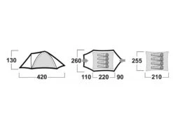 Husky Bizon Koepeltent - 4+ Persoons -Camping Verkoopwinkel bizon afmetingen